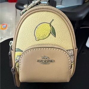 Coach Lemon Print Tan Mini Bag
